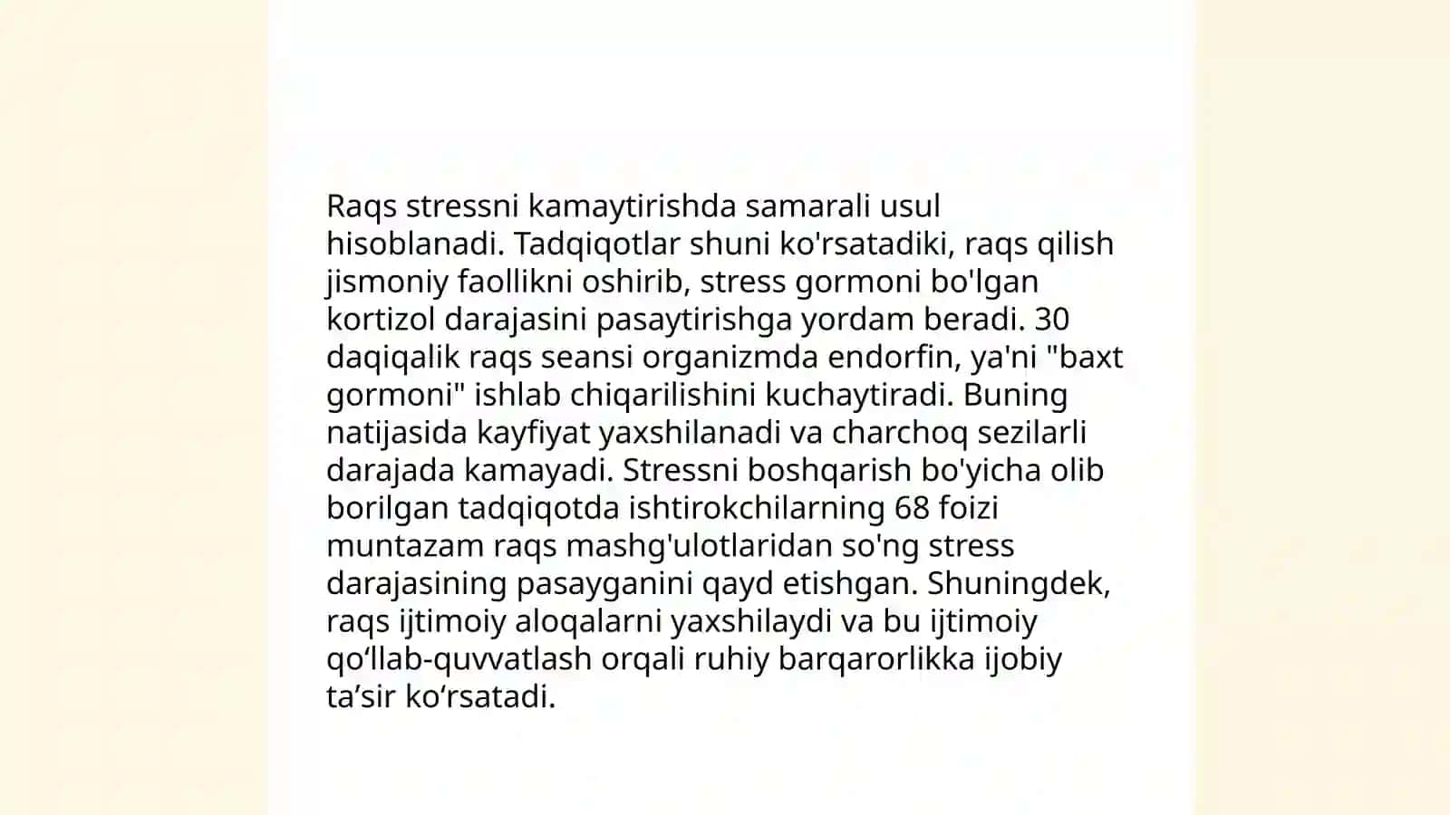 Raqs terapiyasi treningni 4