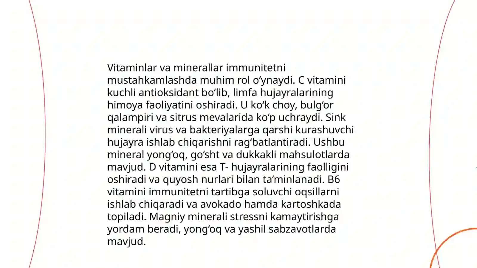 Immunitet.To‘g‘ri ovqatlanish. Uyqu 4