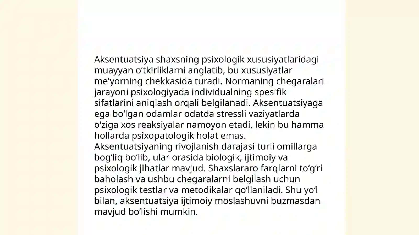 Xarakter aksentuatsiyasi mavzusida slayd 4