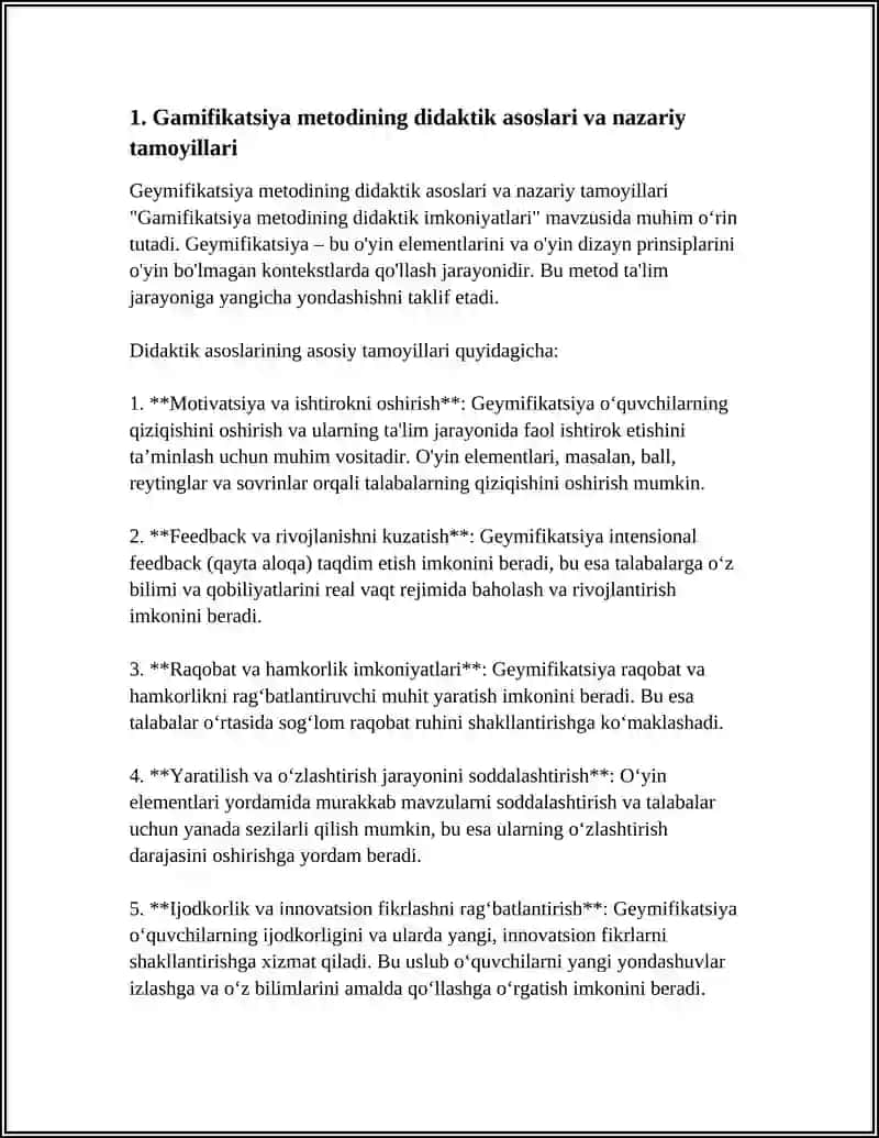 GAMIFIKATSIYA METODINING DIDAKTIK IMKONIYATLARI 4