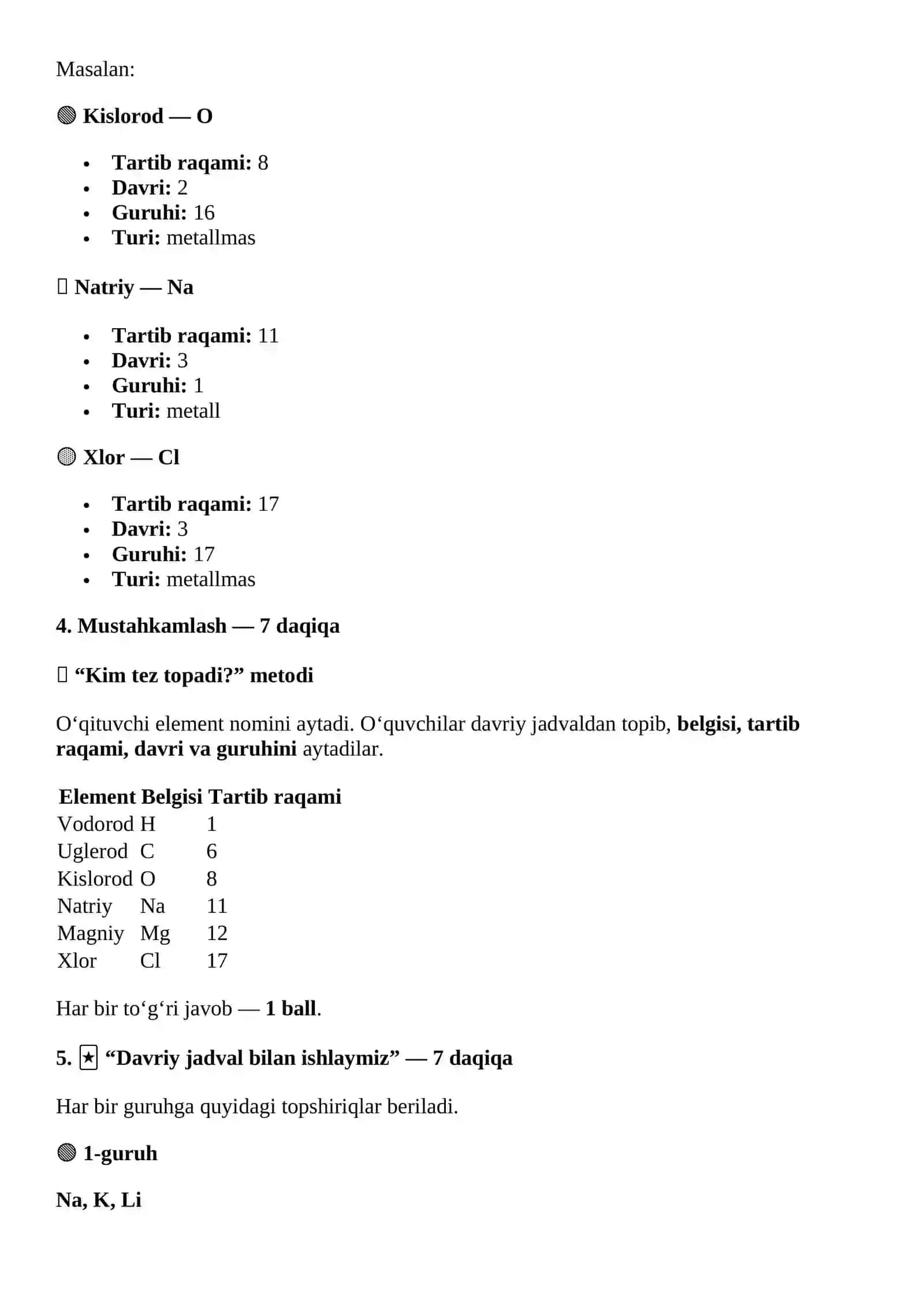 davriy jadval 4