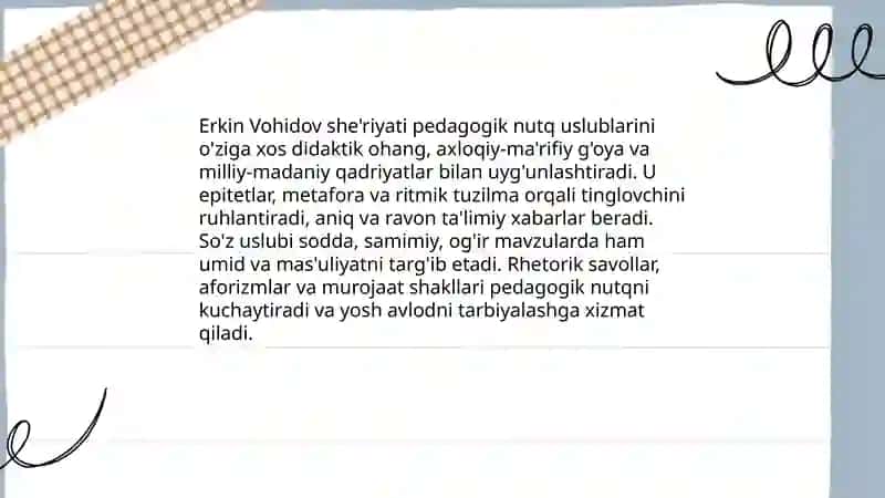 Erkin Vohidovning asarlarida nutiq madaniyati 4