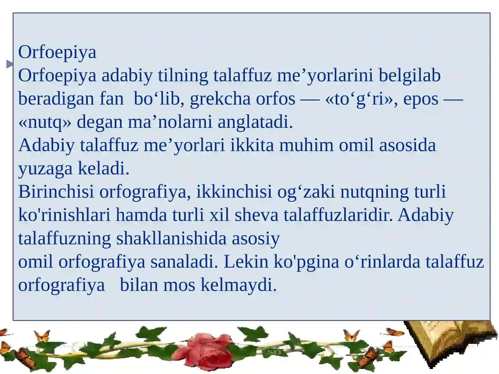 Orfoepiya haqida umumiy ma’lumot 4