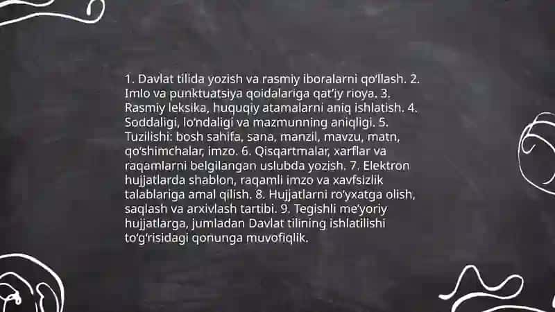 Davlat tilida ish yuritishning huquqiy asoslari 4