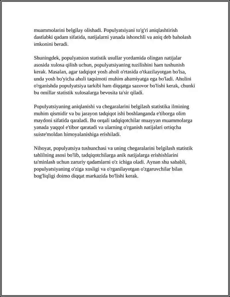 POPULYATSION STATISTIK USUL 4
