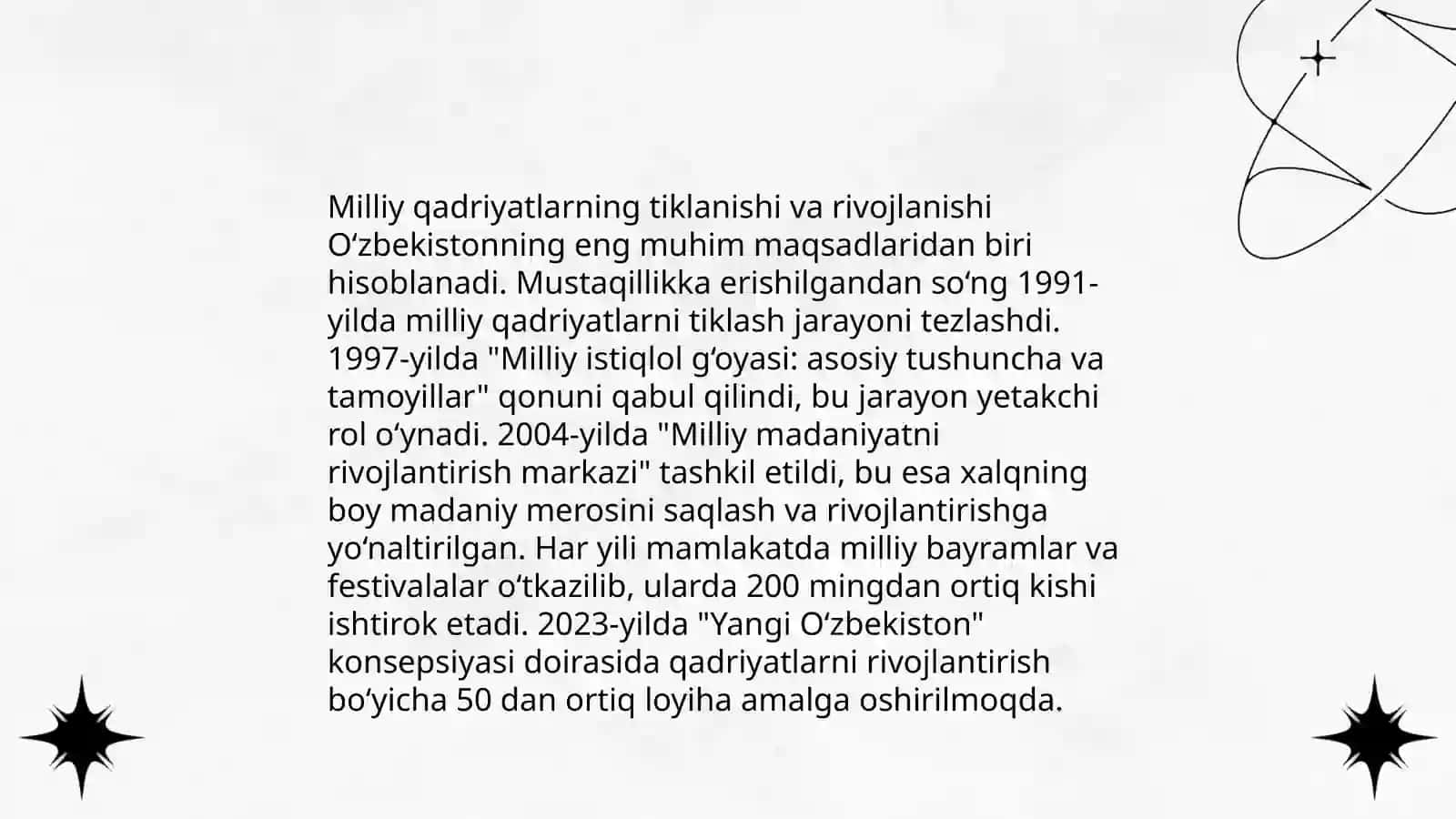 Zamonaviy Oʻzbek madaniyatining rivojlanishi 4