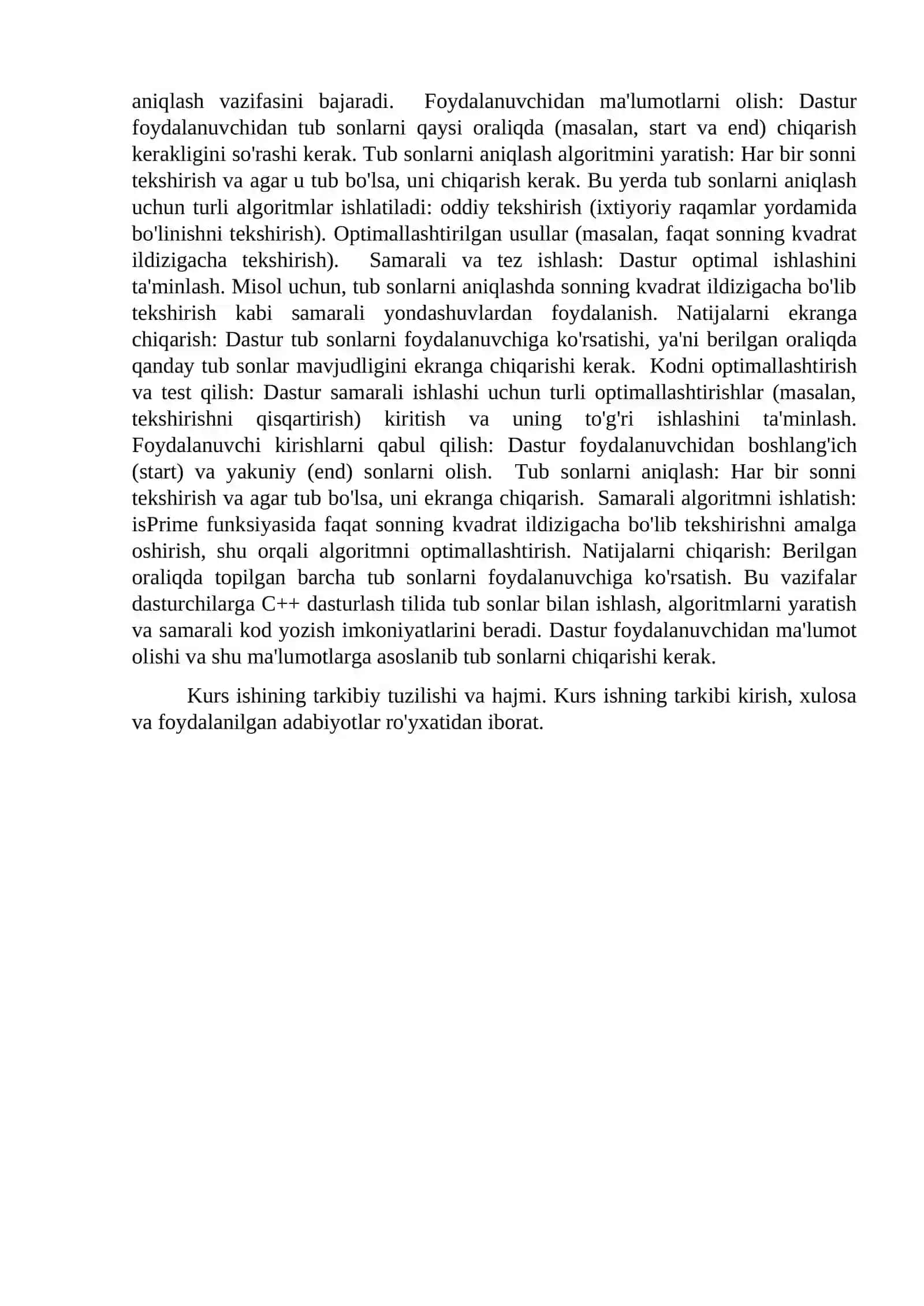 C++ dasturlash tilida TUB sonlarni chiqaruvchi dasturlash imkoniyatlari 4