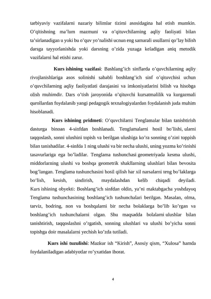 Tenglamalar bilan tanishtirish 4