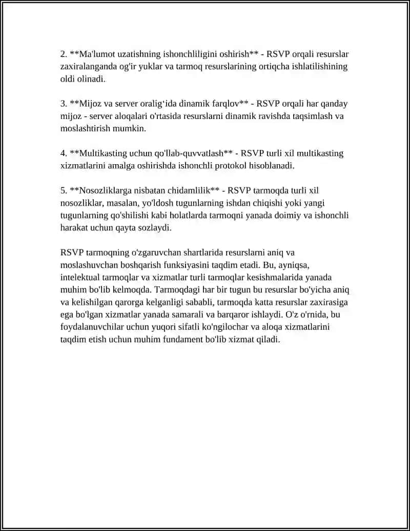 RSVP RESERSLARNI ZEZERVLASH PROTOKOLI 4