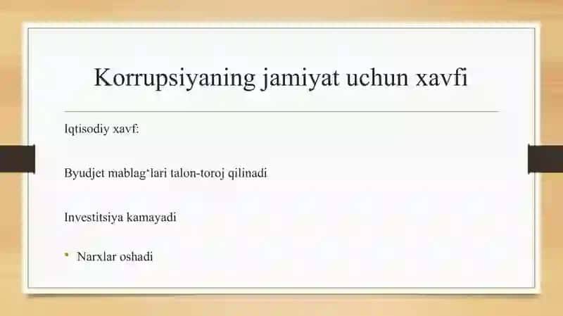 Korrupsiyava uning asosiy ko’rinishlari 4
