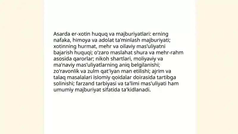Baxtiyor oila asarining islomiy qadriyatlarining talqini 4