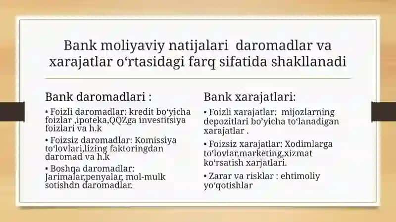 Moliyaviy natijalar tushunchasi va tahlili 4