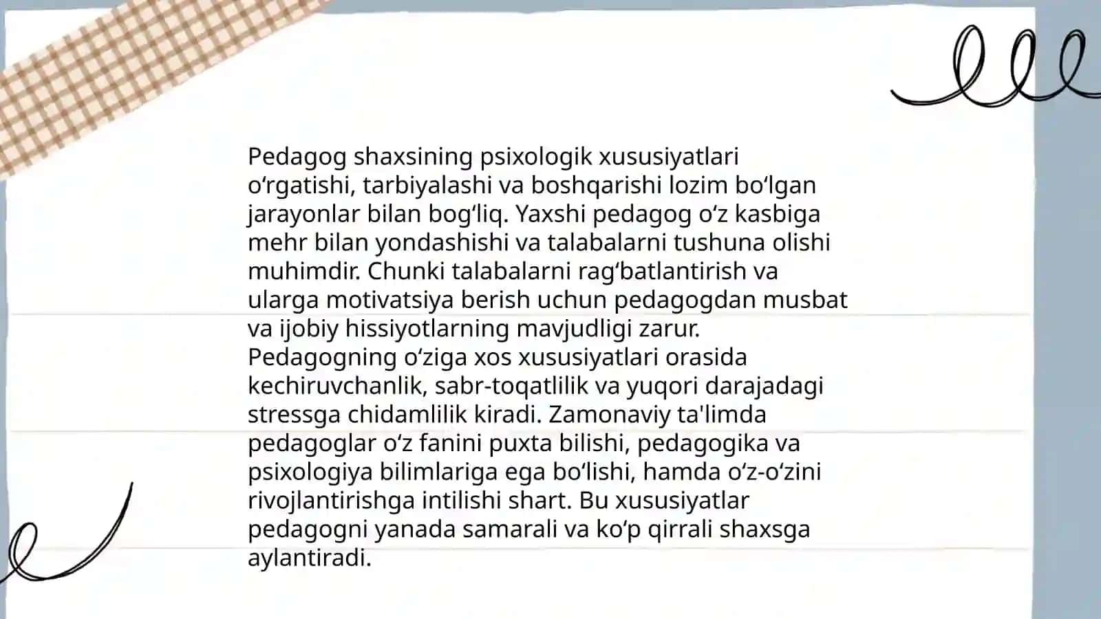 Pedagog shaxi va unga qoyiladigan talablar 4