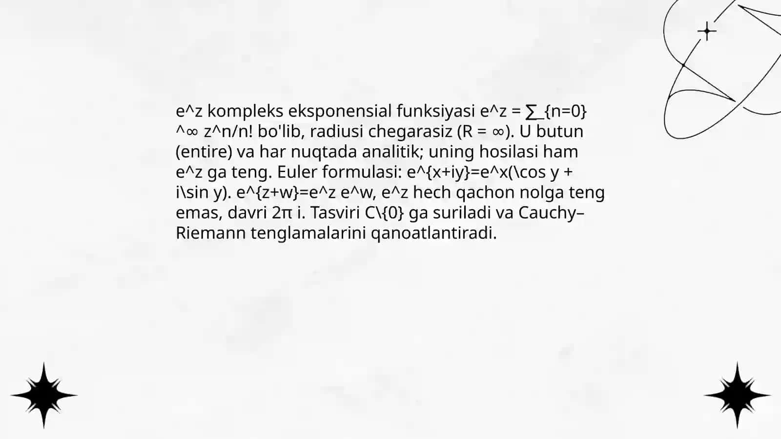 Kompleks oʻzgaruvchili koʻrsatkichli funksiya 4