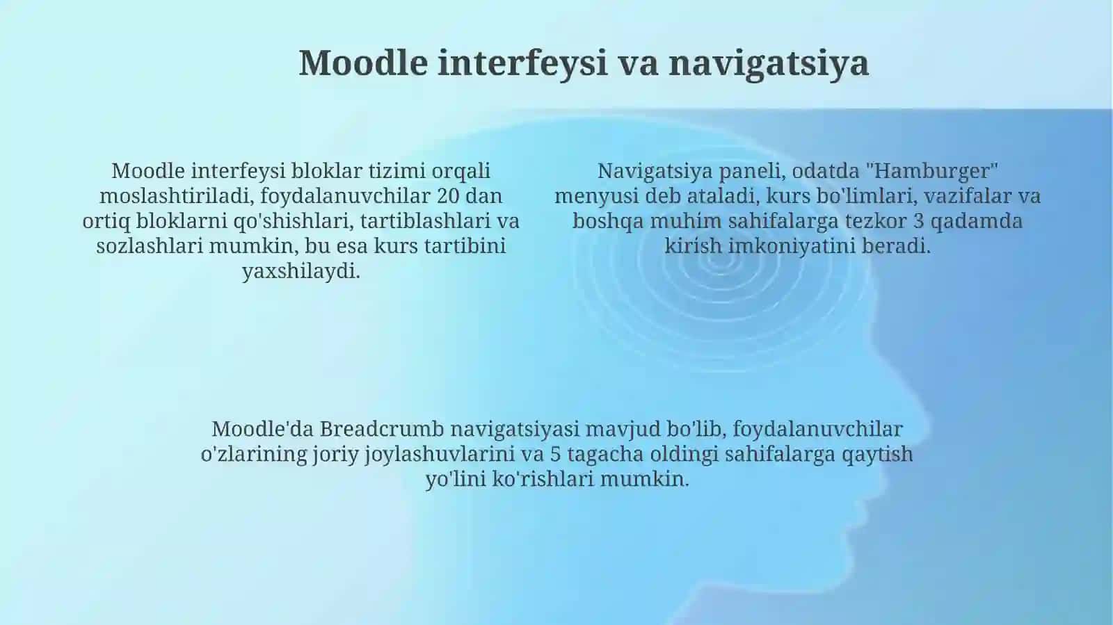 Masafaviy kurslar yaratish. Moodletizimi 4