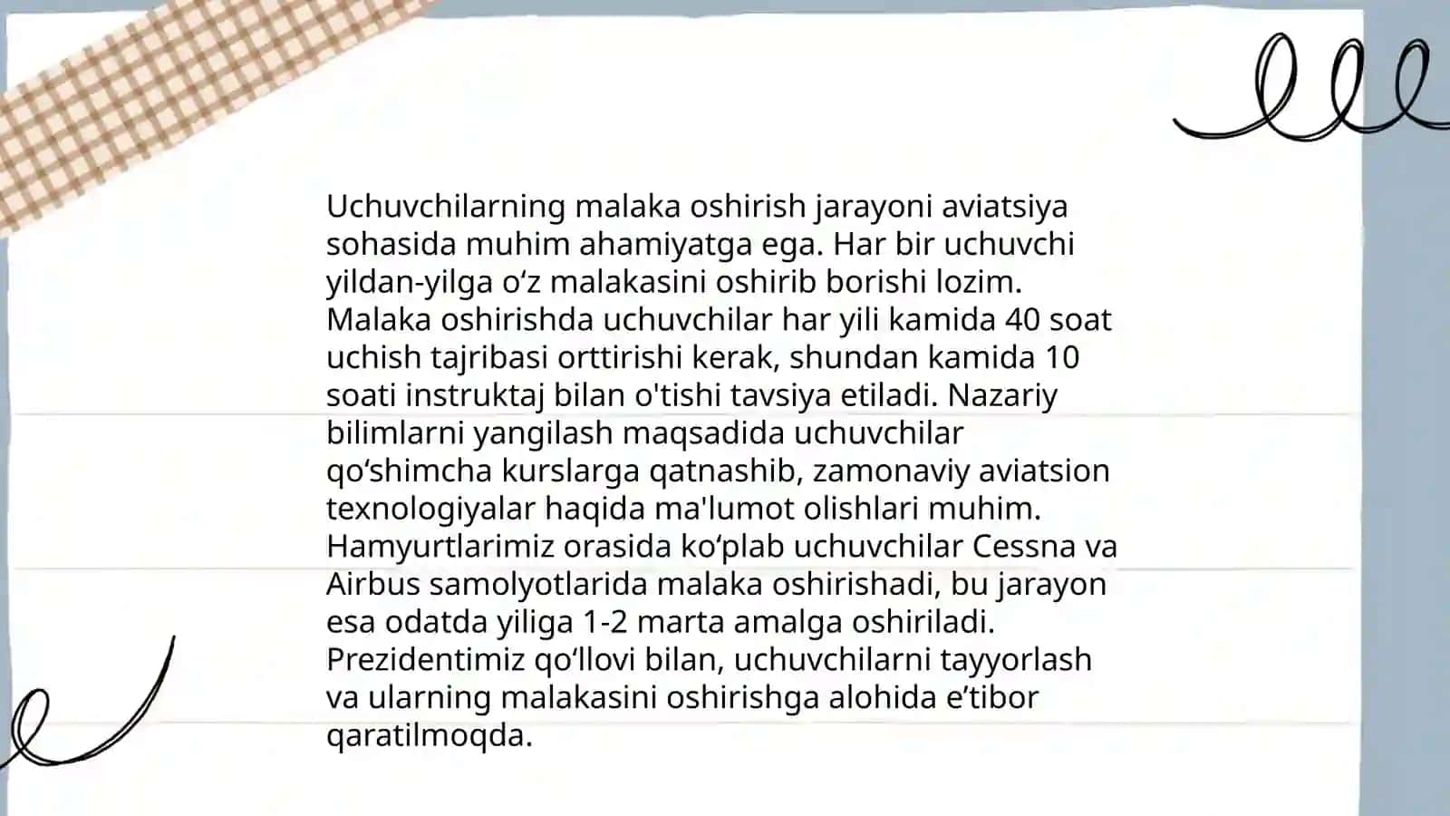 Uchuvchi kasbi haqida tushunch 4