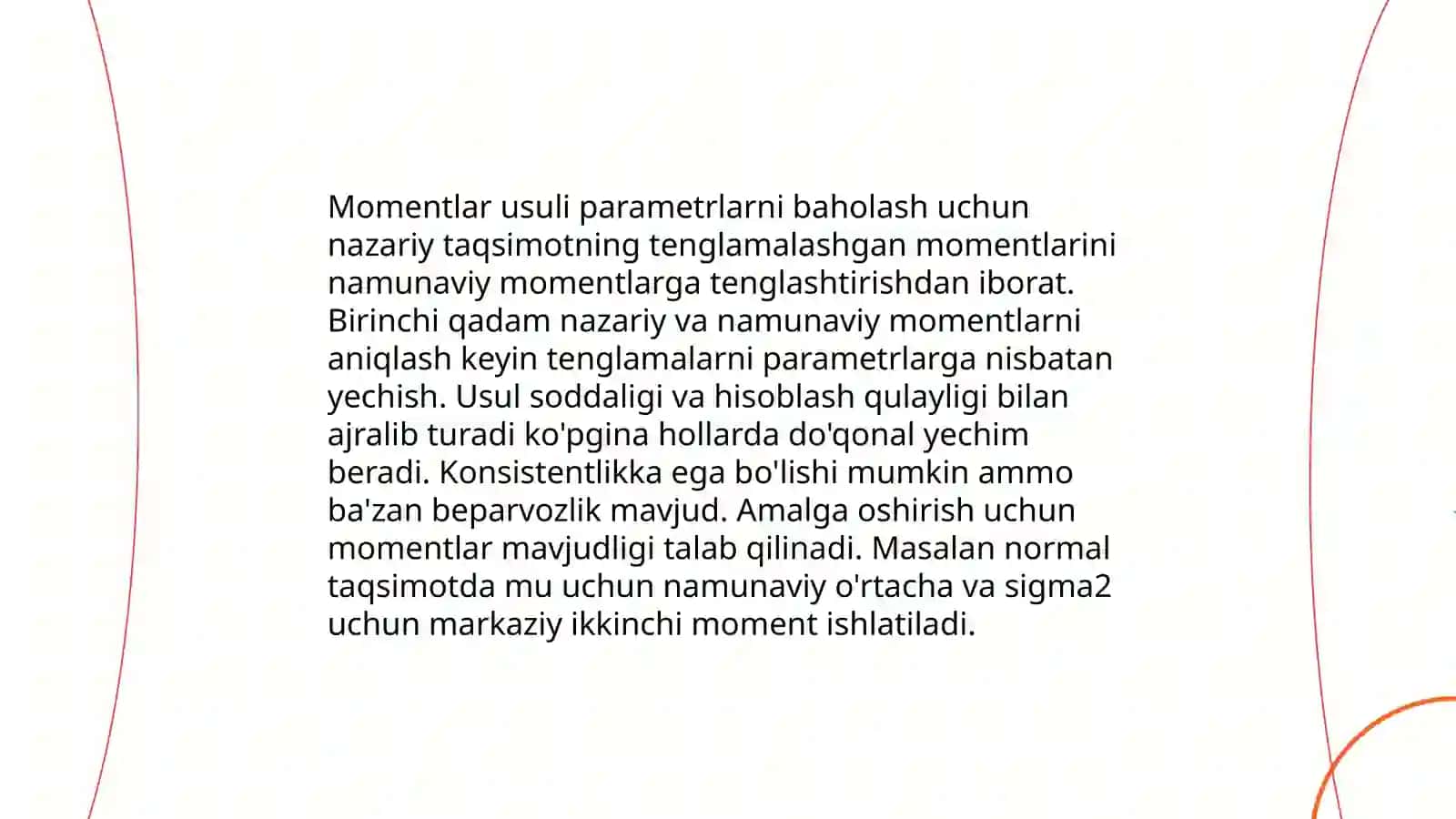 Parametrlarni baholash usullari 4
