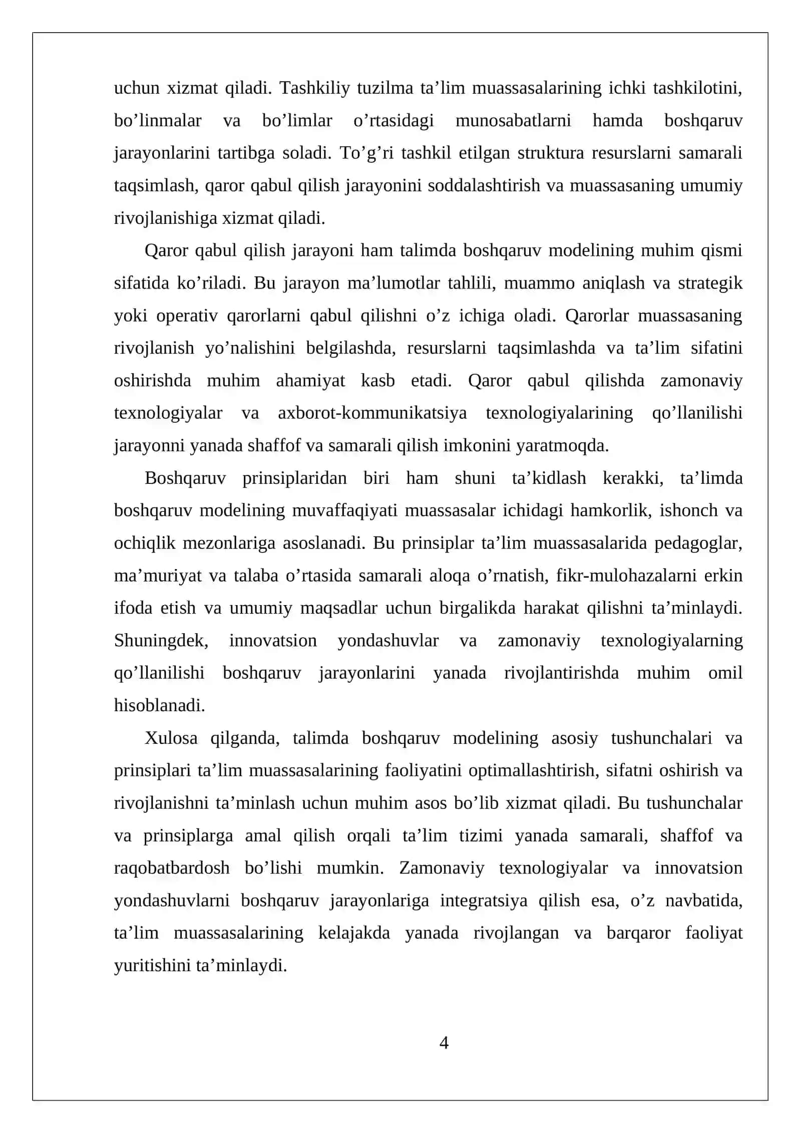 TALIMDA BOSHQARUV MODELI 4