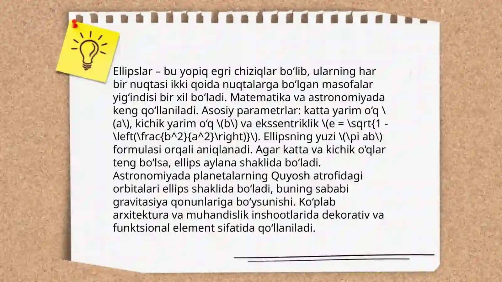 Ikkinchi tartibli chiziqlarining umumiy tushunchasi 4