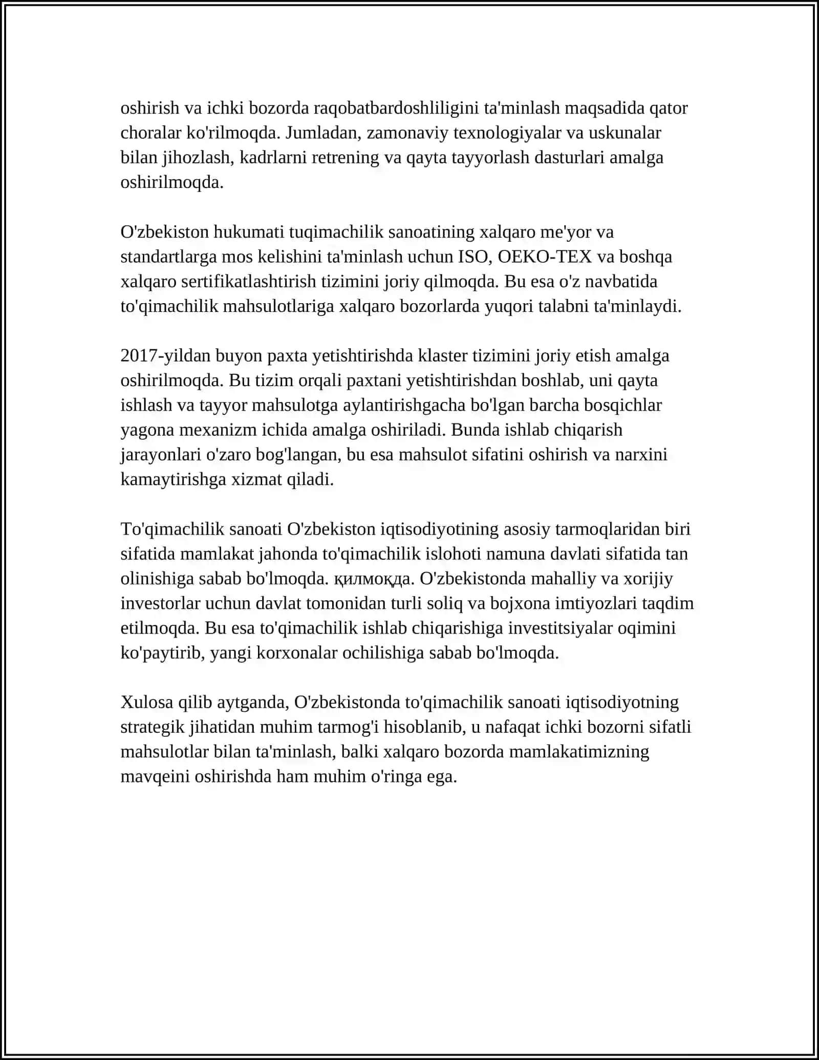 TO'QIMACHILIK IMAGINING ASSORTIMENTLARINI O'RGANISH 4