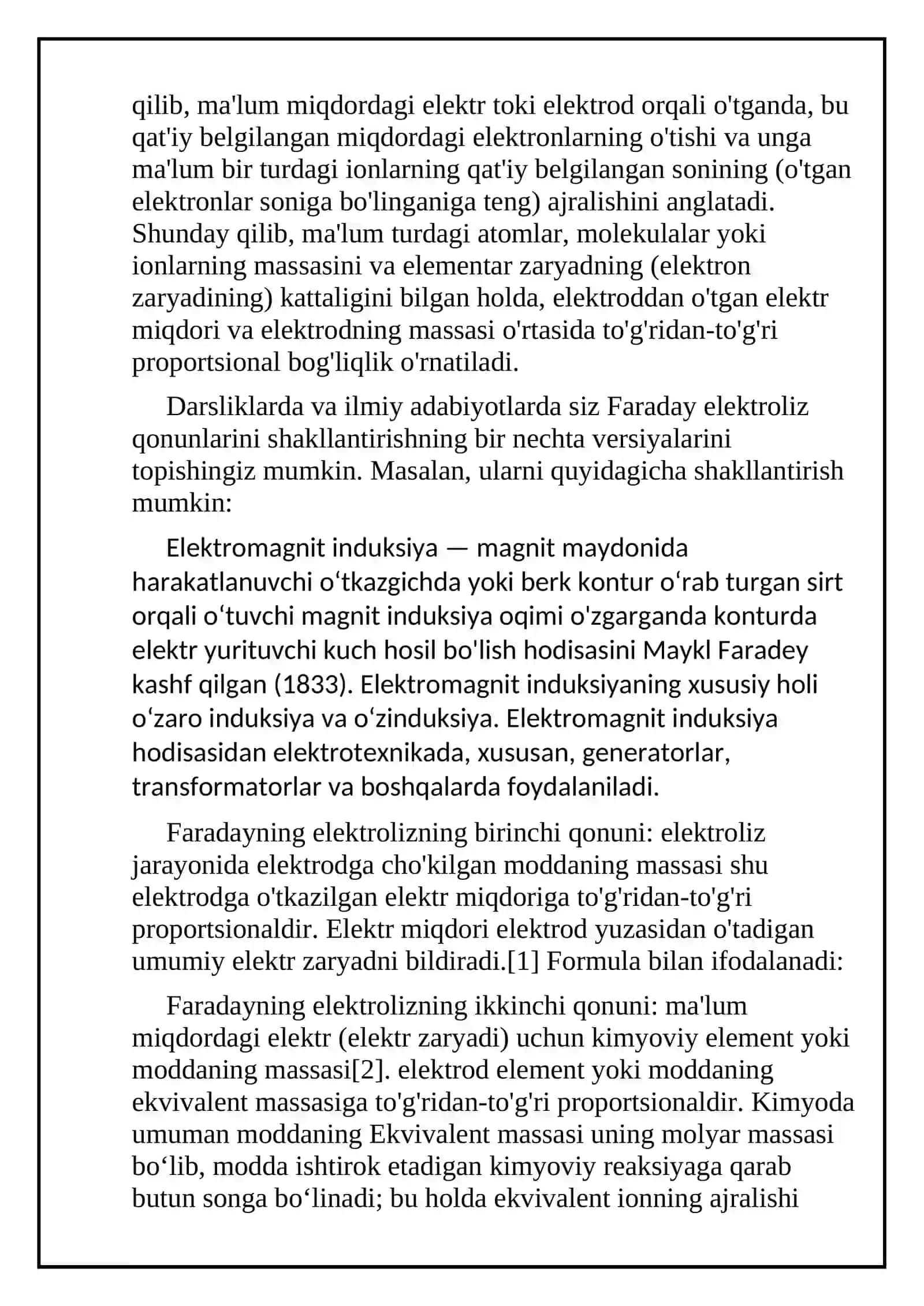 Elektroliz uchun Faradey qonunlari 4