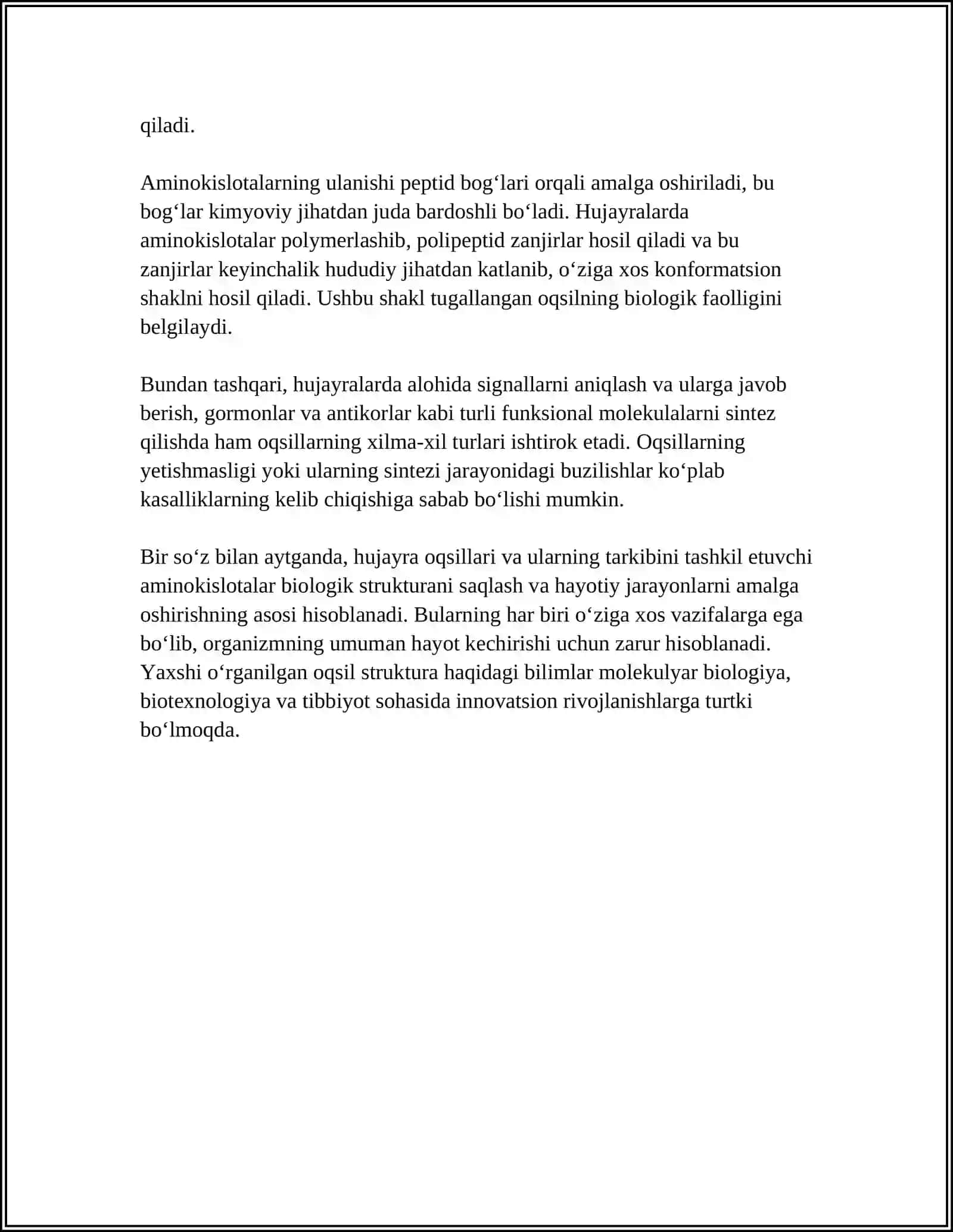 HUJAYRANING OQILLARI. YOGʻLAR UGLEVODLAT 4