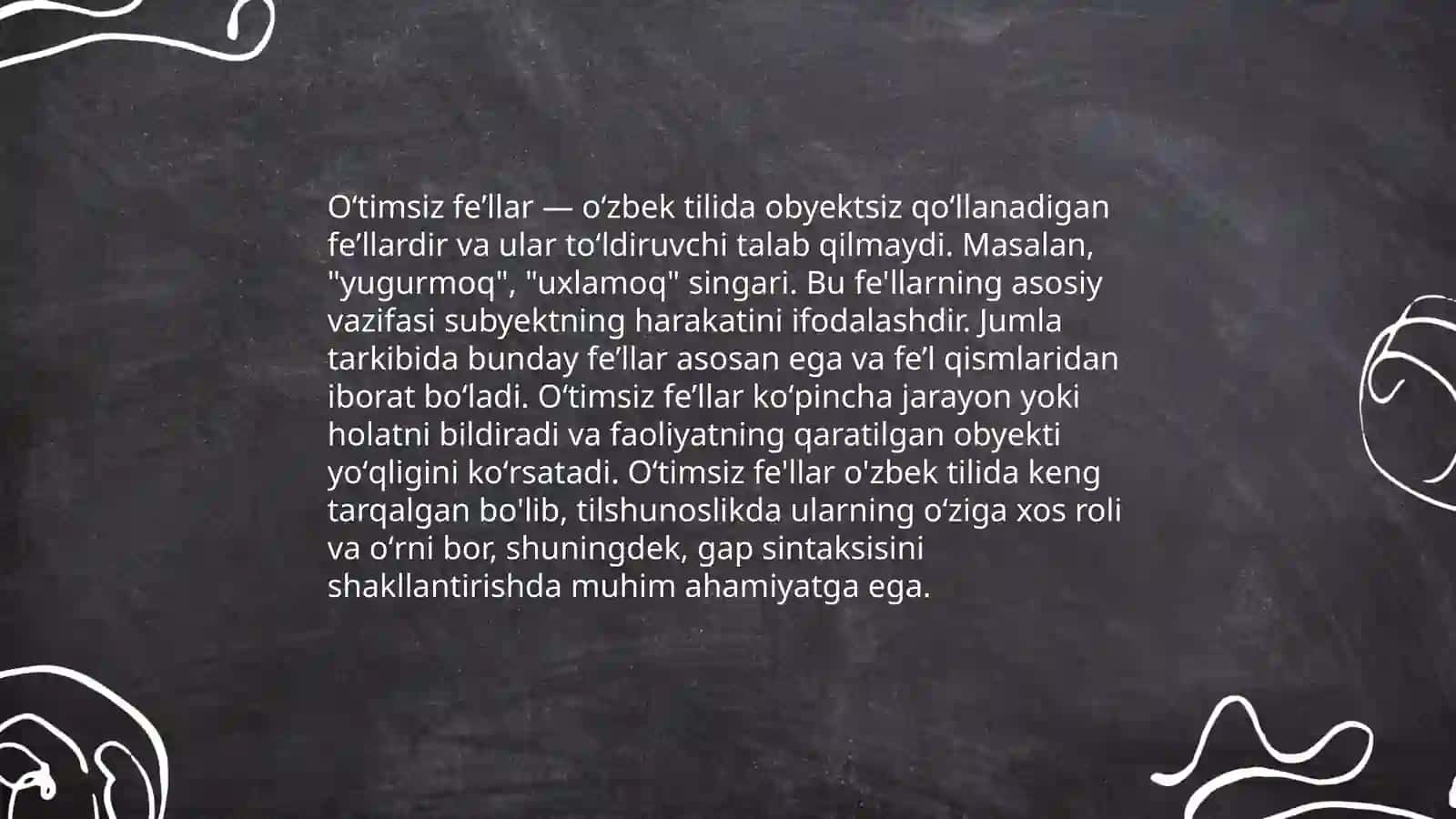 Oʻtimli va oʻtimsiz fe'llar 4