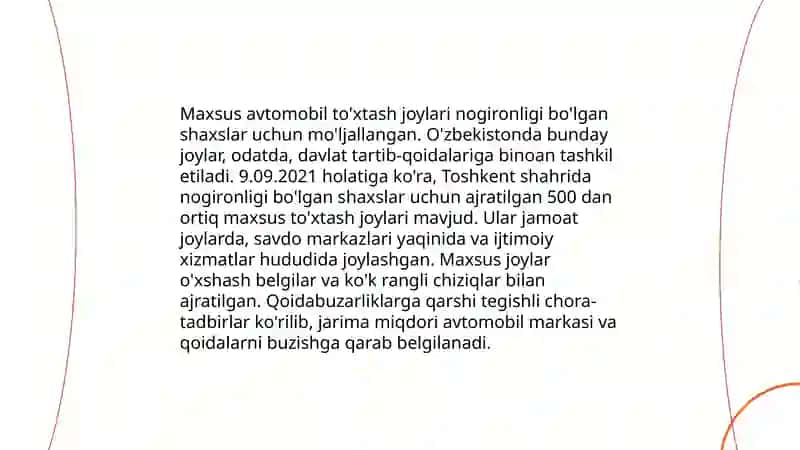 Avtomobil to'xtash joylari turlari 4
