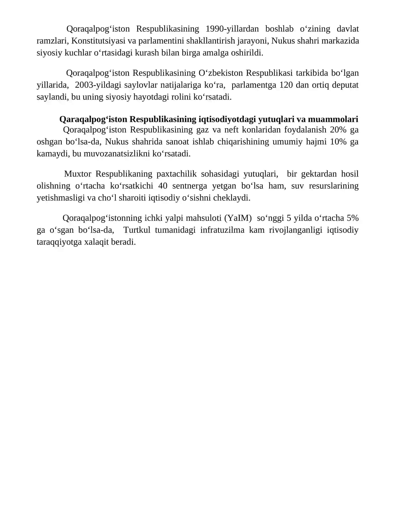 Qoraqalpogʻiston Respublikasining ijtimoiy sohasidagi oʻzgarishlar 4