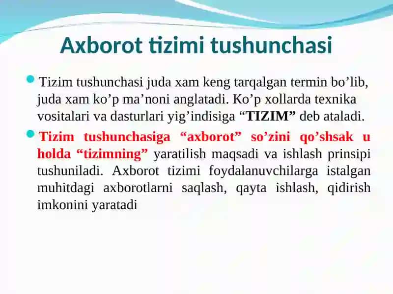 Axborot tizimlarining rivojlanishi 4