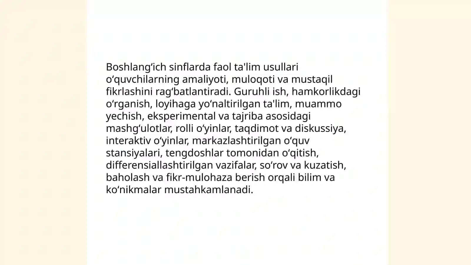 Boshlangʻich sinflarda ta'lim metodlari va vazifalari 4