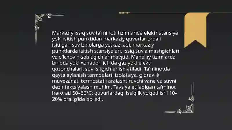 Issiq suv taminoti tizimlari 4