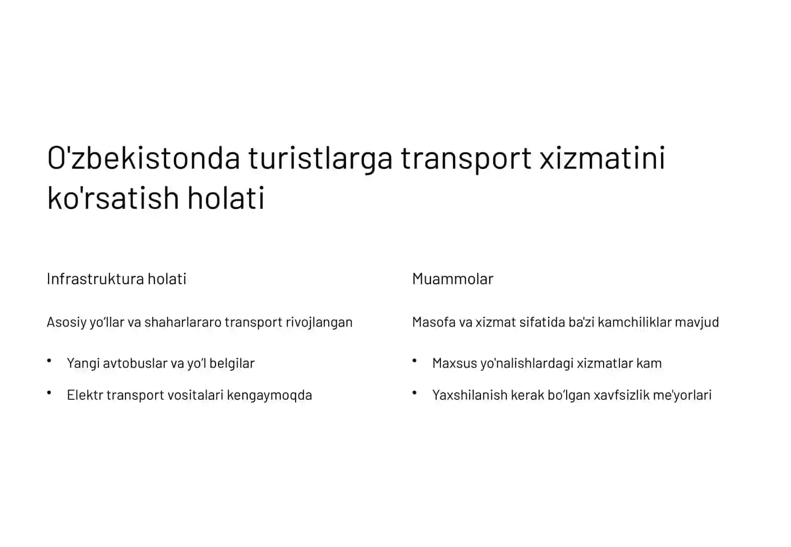 Turistlarga transport xizmatini koʻrsatish 4