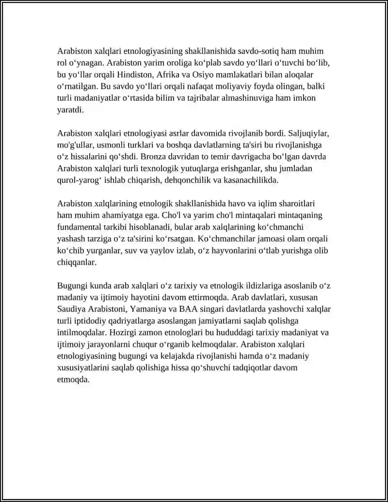 ARABISTON XALQLARI ETNALOGIYASI TARIXI 4