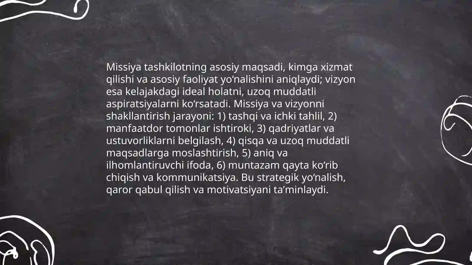 Strategik rejalashtirishning bosqichlari va metodologiyasi 4