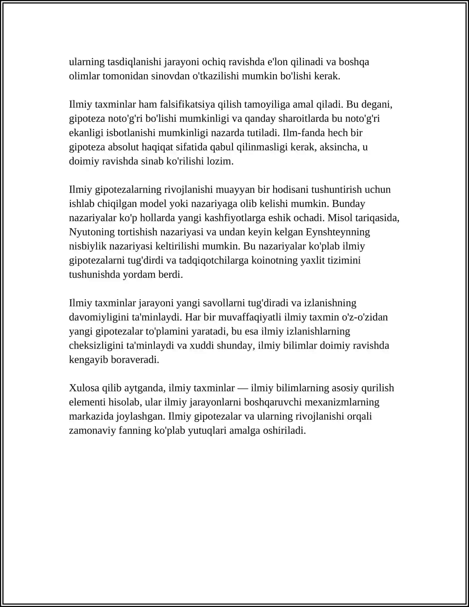 ILMIY IZLANISHDA TAXMINLAR 4