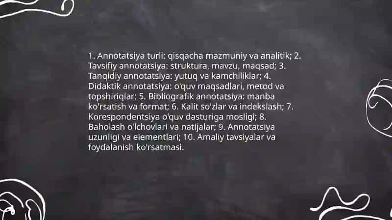 Kasbga oid adabiyotlar annotatsiyasi 4