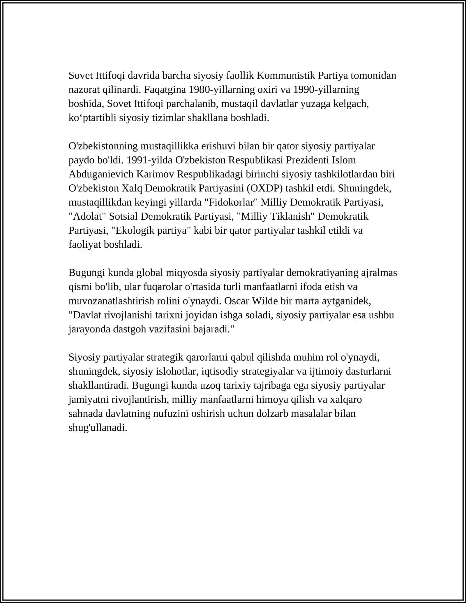 O'ZBEKISTON RESPUBLIKASINING SIYOSIY PARTIYALARI 4