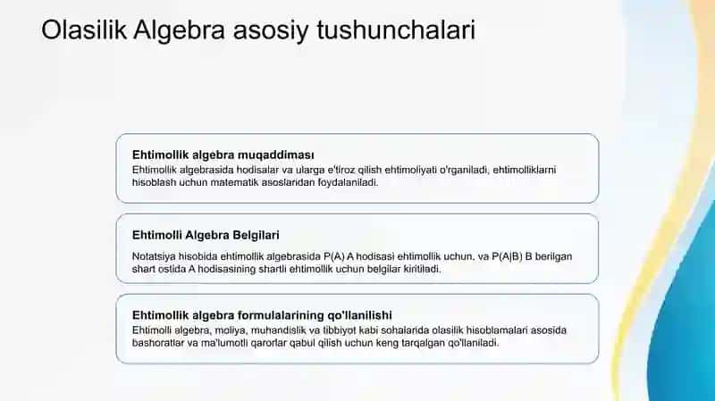 Ehtimollik hisoblash va ehtimollik algebrasiga kirish 4