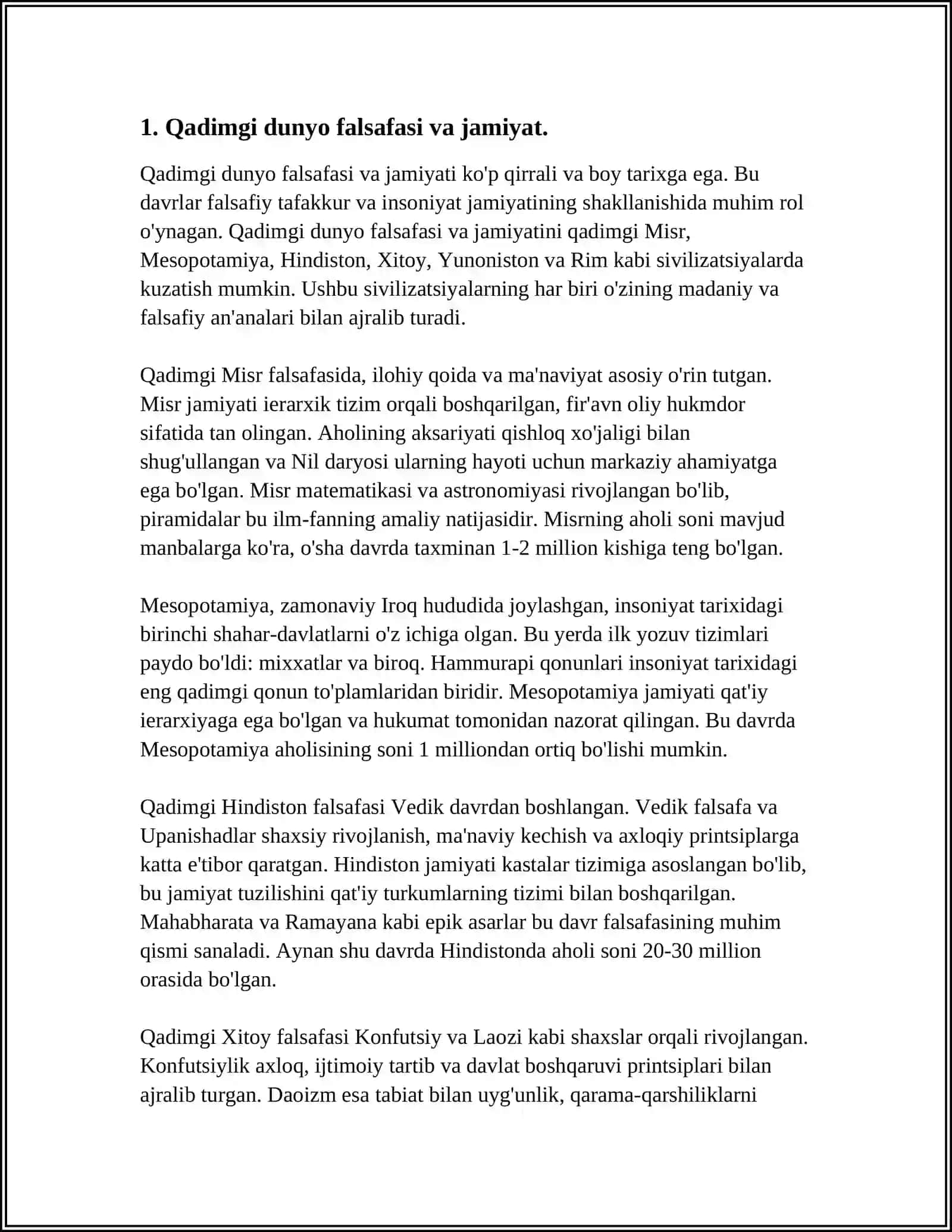 Qadimgi dunyo falsafasi va jamiyat 4