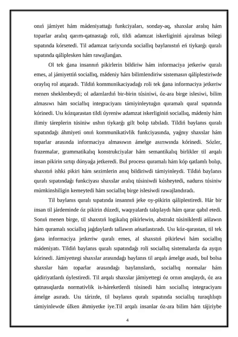 Qarım-qatnas hám til 4