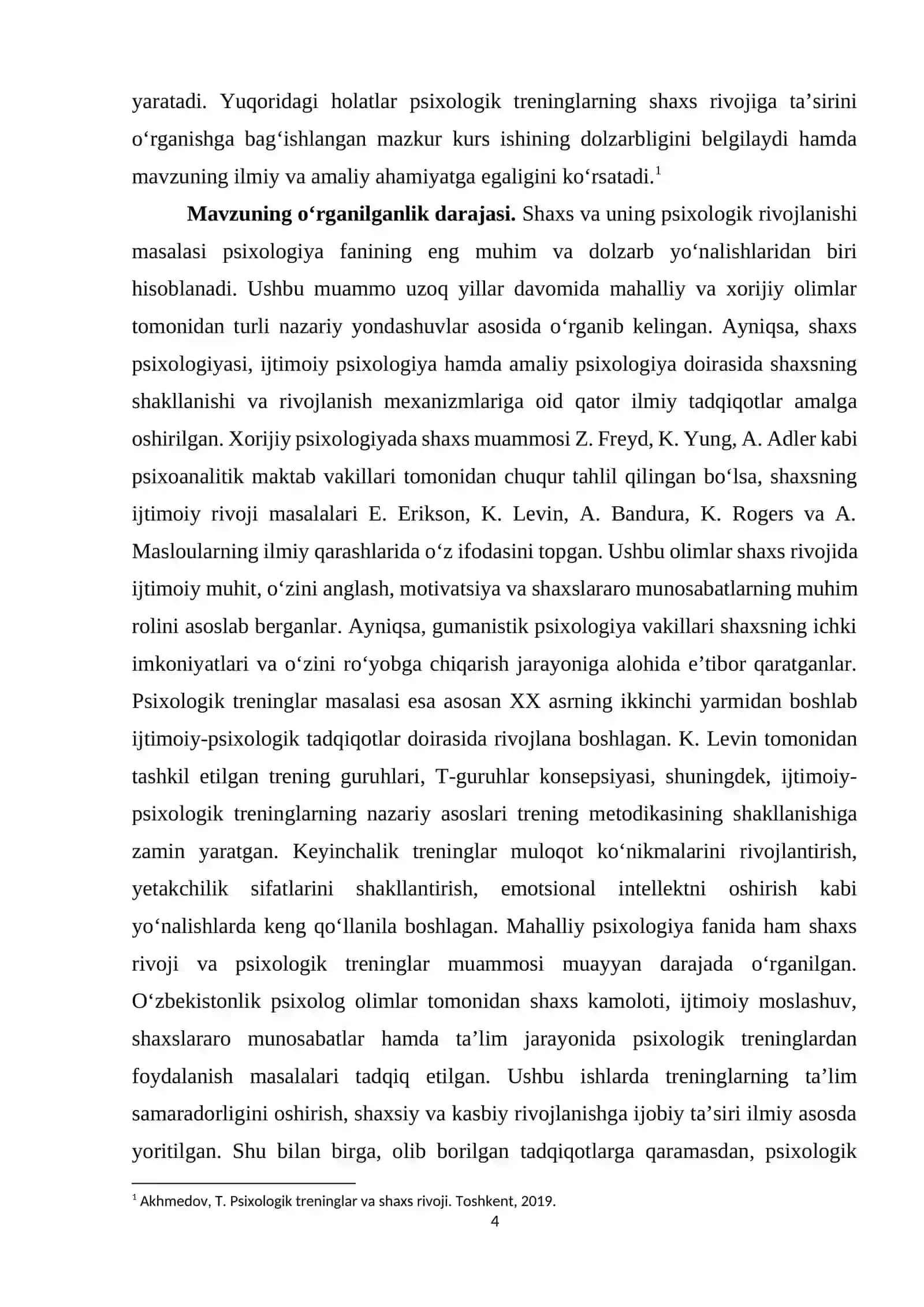 Shaxsga psixologik treninglarning tasiri mavzusida tayyor kurs ishi 4