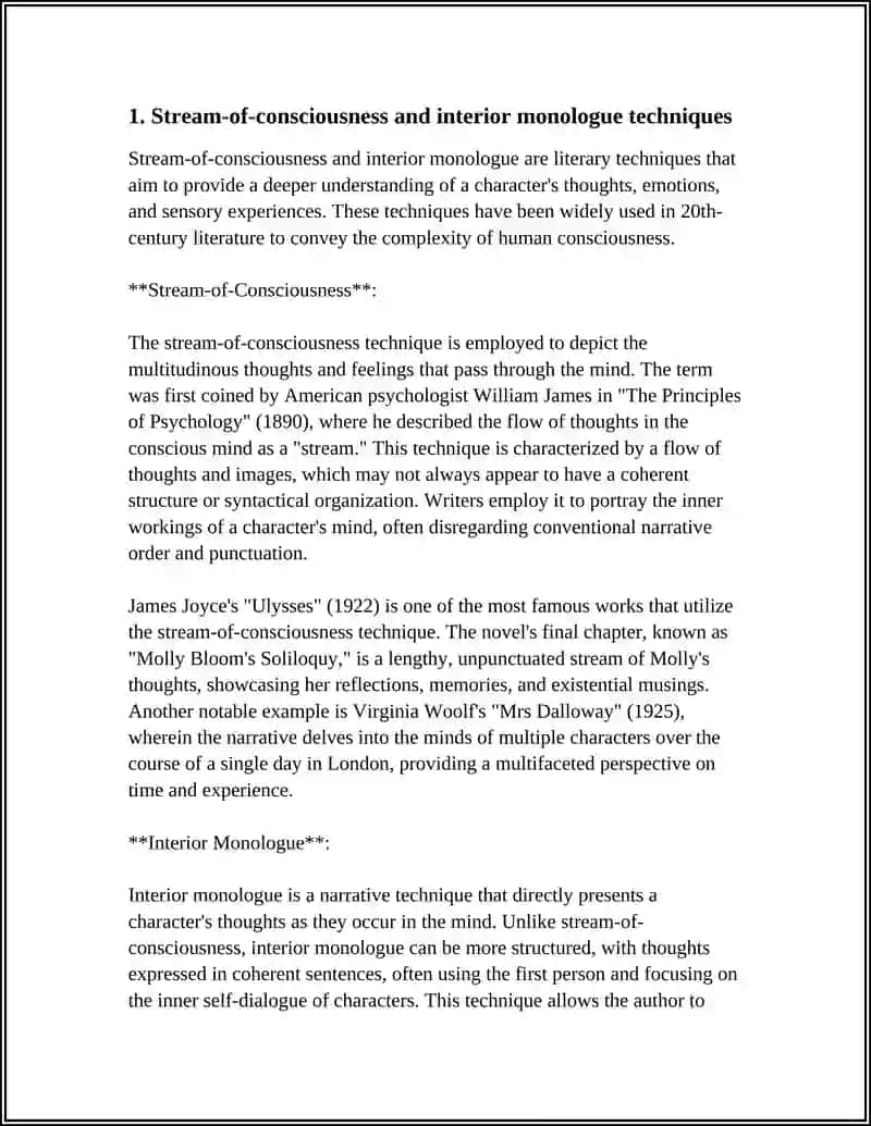 FOCUS ON THE LITERARY INNOVATIONS OF THE 20TH CENTURY 4