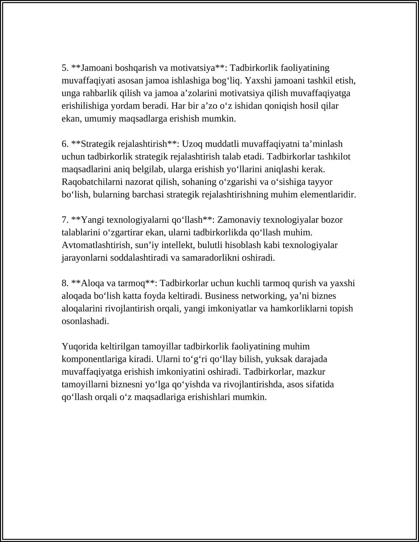 TADBIRKORLIK VA UNING TAMOYILI 4