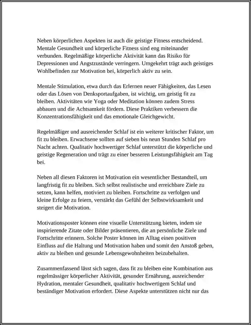 FIT BLEIBEN Motivationsposter 4