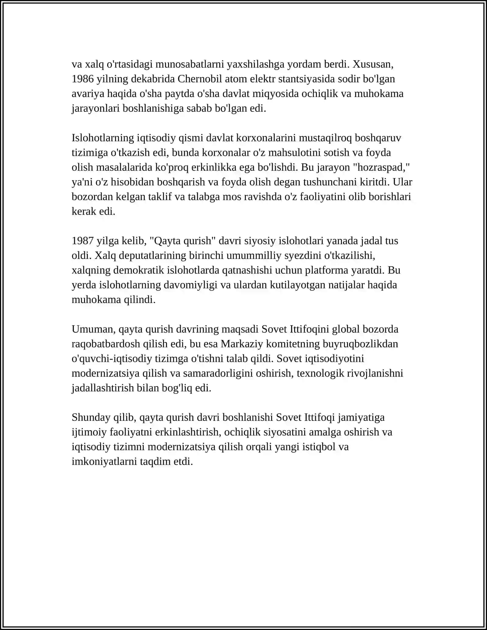 QAYTA QURISH YILLARIDA O‘ZBEKISTONDAGI IJTIMOIY-SIYOSIY VAZIYAT 4