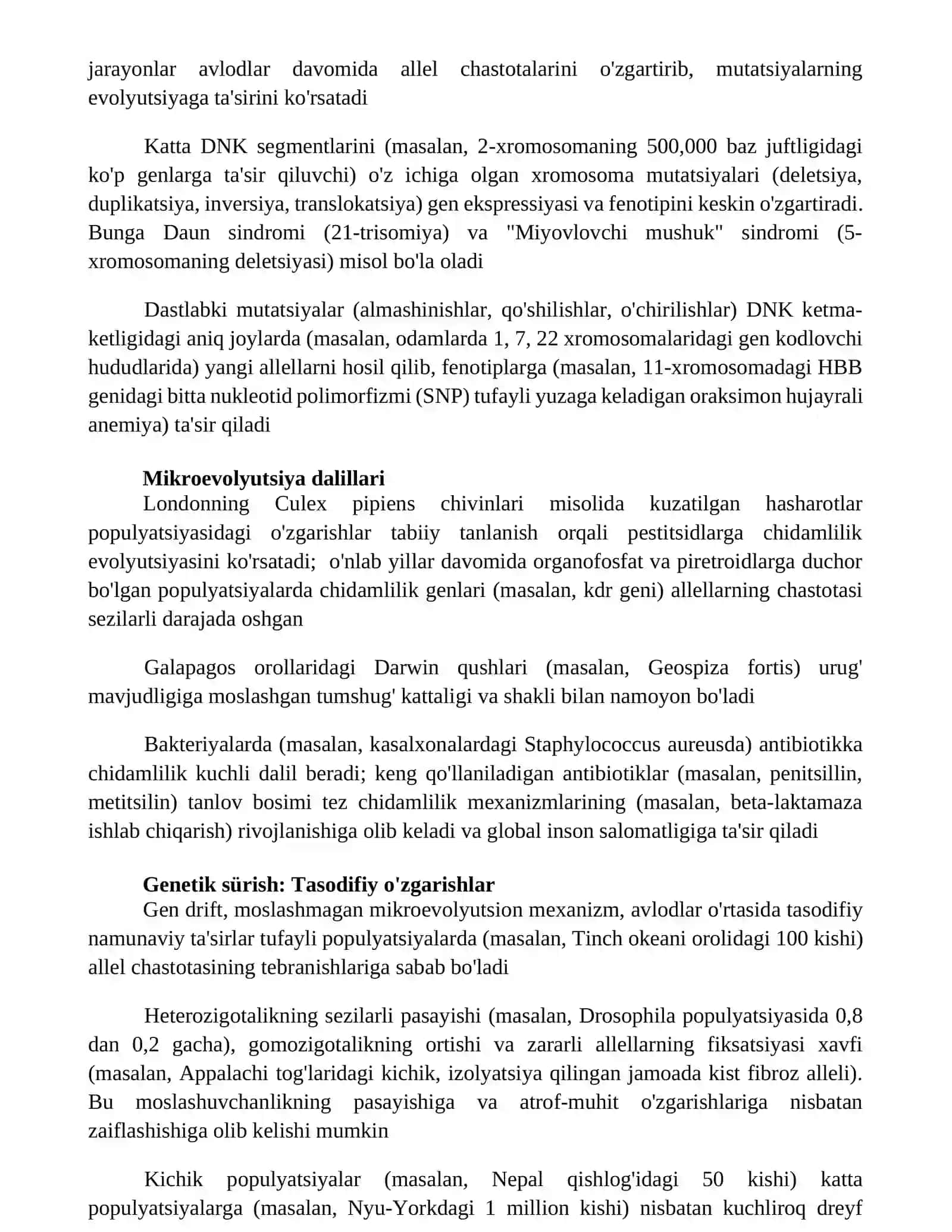 Mikroevolutsiya ta’limoti 4