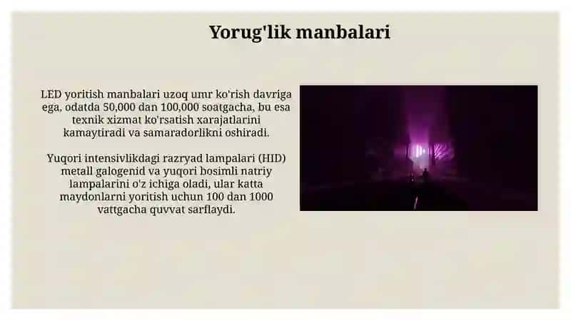 Ishlabchiqarish ob’yektlarini yoritish 4