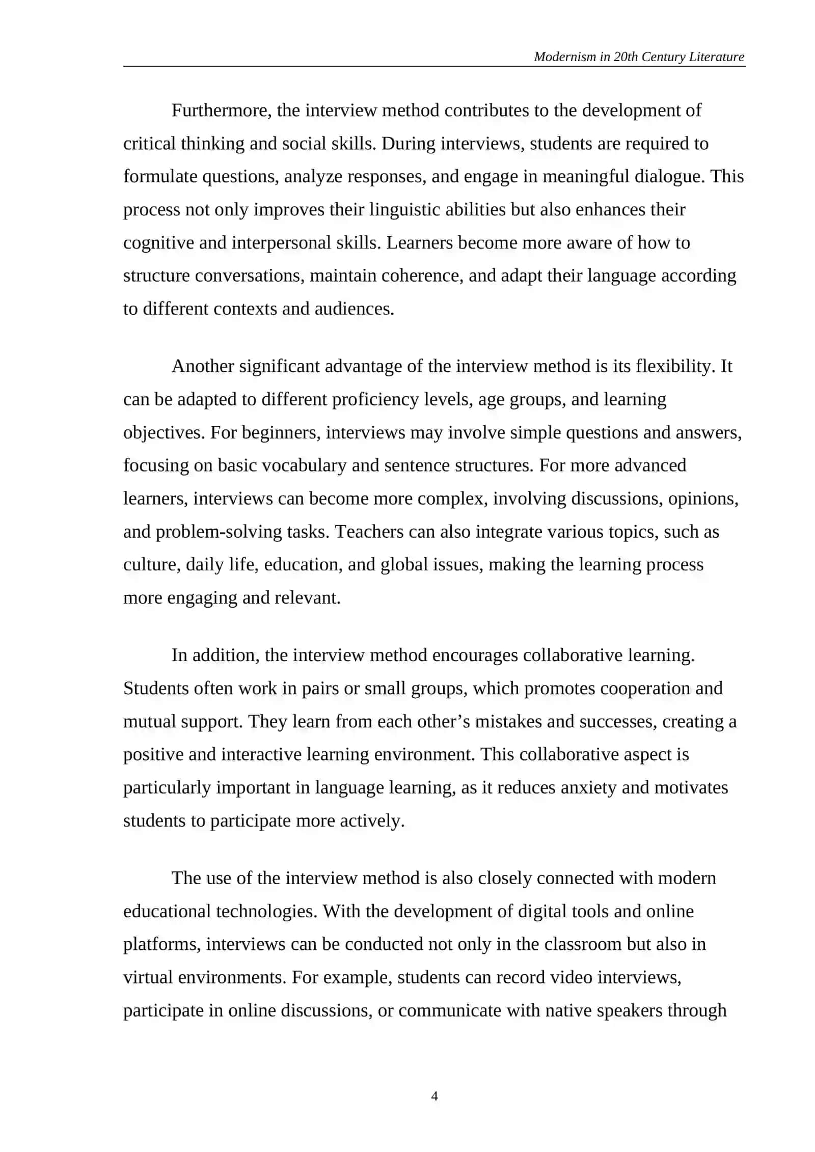 Advantages of the interview method in learning a foreign language 4