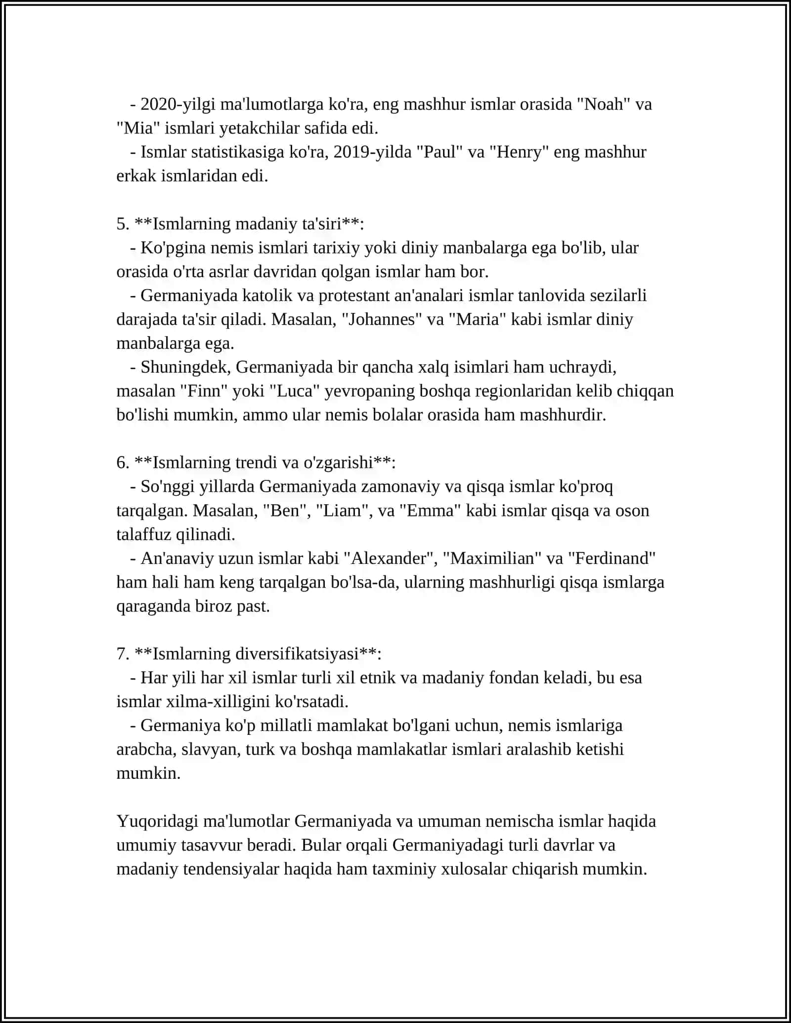 MUSTAQIL ISH Mavzu: DEUTSCHE LEBENSMITTEL 4